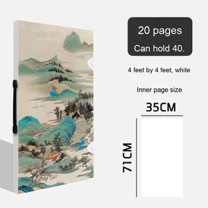 Xách tay 133.2cm <span class=keywords><strong>PP</strong></span> Trung Quốc sơn danh mục đầu tư bốn mở chèn thư mục hình ảnh Album thư pháp lưu trữ hộp tập tin - Product Image 6