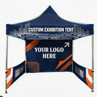 Tente publicitaire pliable personnalisée avec logo imprimé, structure en aluminium, pour salon professionnel, événement commercial, promotion