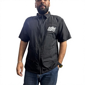 Chaleco de Barbero Negro con Cierre para Hombre, con Bolsillos Delanteros y Logotipo Impreso, Ropa Exterior Informal para Peinado y Estilismo - Product Image 4