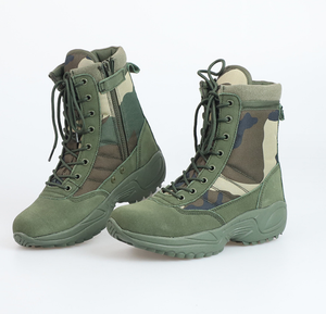 Botas Tácticas para Deportes al Aire Libre TSB009, Botas Duraderas para Desierto, Color Verde Camuflaje, Verde Caqui, Negro, Material Superior de Gamuza y Mezclilla - Product Image 5