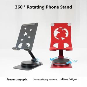 Soporte Giratorio de 360 Grados para Teléfono Móvil, Altura Ajustable, Montaje con Almohadilla Adhesiva, Aleación de Aluminio Personalizable, Flexible para iPad - Product Image 2