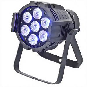 Projecteur de scène <span class=keywords><strong>LED</strong></span> Slim Par 7x18W ABS RGBWA+UV DMX512 à activation sonore IP33 pour parc à thème - Product Image 4