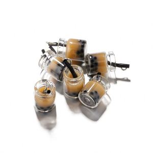 New Women/Men's Fashion Handmade Pearl Milk Tea Coffee Cup <b>Key</b> <b>Chains</b> <b>Key</b> Rings Alloy Charms Gifts - Product Image 2