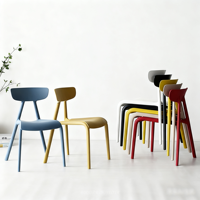 Chaises de salle à manger modernes en plastique pour l'extérieur, pour adultes et enfants, usage domestique et en appartement, cours de villas, cafés et salons de thé