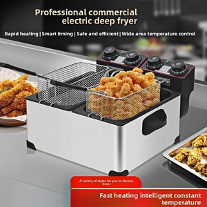 Freidora Eléctrica Comercial Pequeña <span class=keywords><strong>de</strong></span> Cilindro Simple/Doble con Filtrado <span class=keywords><strong>de</strong></span> Aceite para Papas Fritas y Pollo Frito, con Temperatura Constante - Product Image 2
