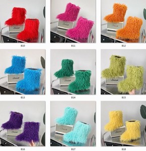 Sepatu Bot Pendek Bulu Domba Imitasi Wanita, Sepatu Bot Pendek Bulu Domba Kustom, Sepatu Bot Salju Bulu Mongolia Faux Hangat Modis Musim Dingin untuk Wanita - Product Image 5