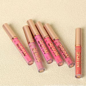 Rouge à lèvres liquide mat nude, 6 couleurs disponibles, imperméable, longue tenue, avec emballage en boîte colorée - Product Image 2