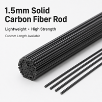 Fabricant en gros de tiges en fibre de carbone, tiges solides pultrudées de 1,5 mm avec bande de fibre de carbone, tiges en fibre de carbone pour la robotique
