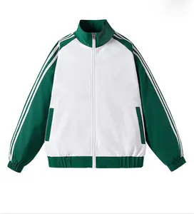 가을 재킷 야구 유니폼 최고 툴링 사용자 정의 인쇄 단어 3 바 대형 캐주얼 느슨한 트렌치 코트