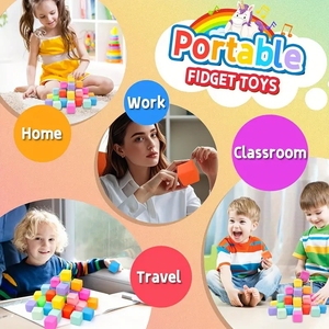 Thư giãn Squishy Cubes-đầy màu sắc, chậm tăng động đậy đồ chơi cho thanh thiếu niên, Giáng sinh thả stuffers & Đảng ủng hộ - Product Image 5