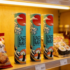 กล่องซูชิแบบกดเปิด บรรจุภัณฑ์กระดาษทรงกระบอก พกพาสะดวก บรรจุภัณฑ์ทรงกระบอกสำหรับอาหาร ทำจากกระดาษเกรดอาหาร - Product Image 1