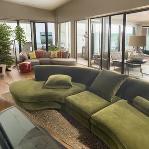 Sofá Esquinero de Diseño Moderno Italiano, Tapizado en Terciopelo, para Apartamentos y Hoteles - Product Image 2