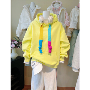 <span class=keywords><strong>Sweat</strong></span>-shirt à <span class=keywords><strong>capuche</strong></span> décontracté en tricot respirant de haute qualité avec cordon de serrage, adapté aux sweats fins pour femmes en automne et en hiver - Product Image 3