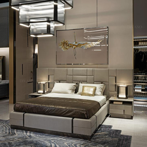 Contemporary Metal <b>Mirrored</b> Leather Bedroom Furniture Minimalism Style Luxury Night Stand VLIPE-BST-05-BELOVED Luxury Night Stan - Product Image 2