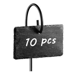 <span class=keywords><strong>Étiquette</strong></span> autocollante en pierre à aiguiser, marqueur de jardin, en <span class=keywords><strong>ardoise</strong></span> noire naturelle, avec tige suspendue en acier inoxydable - Product Image 4