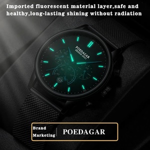 Reloj de Pulsera Poedagar Ultrafino con Correa de Malla para Hombre, Deportivo, Cronógrafo, Resistente al Agua, Luminoso, de Lujo, de Cuarzo - Product Image 4
