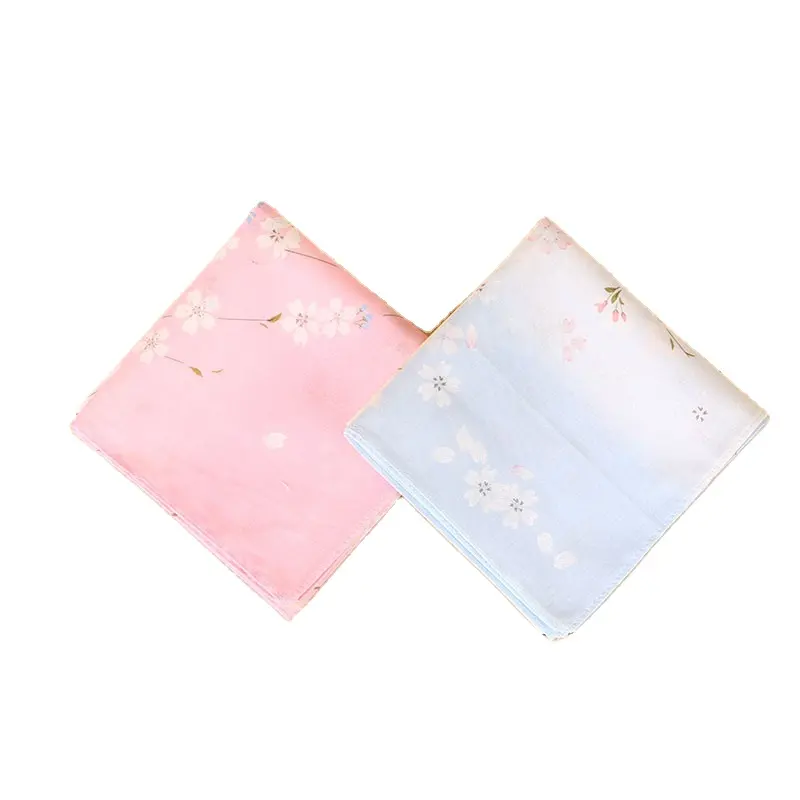 Customized Japanese Style Custom Design 45*45Cm Print Handkerchief Cotton Ladies Print Handkerchief Pocket Square
