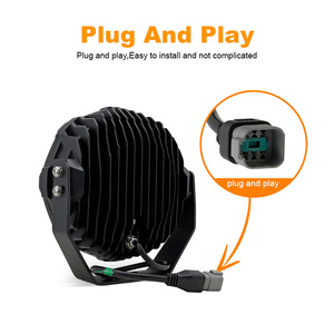 9 inch đen vòng <span class=keywords><strong>Led</strong></span> Đèn Pha offroad lái xe ánh sáng Spotlight với trắng DRL & hổ phách bật ánh sáng cho 4x4 offroad,ATV,UTV, xe tải - Product Image 6