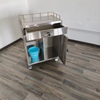 Carrito Médico Profesional Moderno de Acero Inoxidable, Gabinete para Medicamentos, Mueble de Hospital, Carrito de Enfermería con Cerradura