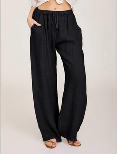 Abbigliamento da donna <span class=keywords><strong>pantaloni</strong></span> larghi larghi in cotone e <span class=keywords><strong>lino</strong></span> - Product Image 4