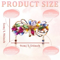 Jepit Rambut Wanita Desain Baru Warna-Warni Mewah Berhiaskan Rhinestone, Jepit Rambut Musim Semi, Jepit Rambut Alloy Fashion untuk Anak Perempuan, Penjepit Rambut Kuncir Kuda
