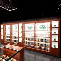 Magasin de détail Design d'intérieur Magasin de fumée Vitrine CBD Vitrine Cabinet Verre pour magasin de fumée