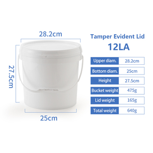 Thùng nhựa <span class=keywords><strong>12</strong></span> lít có tay cầm bằng nhựa hoặc kim loại và nắp rõ ràng - Product Image 5