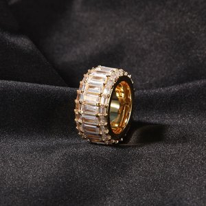 Bague Classique Éternité Plaqué Or Unisexe Style Royal Vintage Bijou de Mariage Élégant Cadeau Accessoire de Mode - Product Image 1