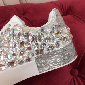 Sneakers de luxe en cristal de haute qualité, confortables pour hommes et femmes, chaussures de marche en cuir, style décontracté Dolceabban D. - Product Image 6