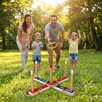 Blanko-Holzringwurfspiel mit individuellem Logo, Rasen-Wurfset mit Tragetasche als Geschenk für Großhandel und Weiterverkauf