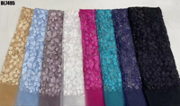 Nouveau design, dentelle française brodée à la main en maille jacquard élégante de haute qualité, ornée de perles et de paillettes, tissu résistant à l'eau pour filles