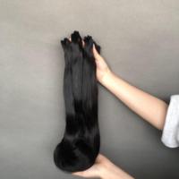 Paquetes de cabello virgen indio de alta calidad Super doble curva dibujada Color negro natural recto