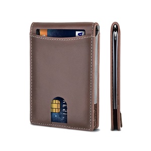 Portefeuille ultra fin pour homme avec blocage RFID, accès rapide aux cartes de crédit, avec pince à billets en acier inoxydable - Product Image 1