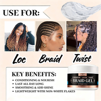 Gel capillaire hydratant sans résidus à l'huile d'argan et aux vitamines pour tresses, locs, cornrows et dreadlocks – Marque privée