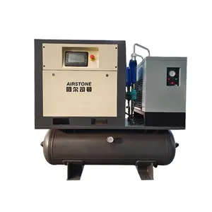 Airstone 4 in 1 8bar 1.1m3/min 7.5 kw Integrated Screw Air Compressor with Air Dryer and ASME Certificated Tank