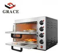 Grace kitchen-horno eléctrico de Pizza para hornear pan, equipo de panadería de alta capacidad para Hotel, dos pisos