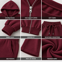 Ensemble de survêtement streetwear premium personnalisé pour femme, sweat à capuche zippé en molleton et pantalon de jogging, ensemble deux pièces, vêtements de sport et de loisirs