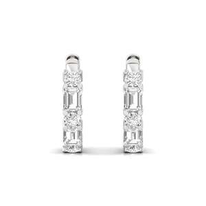 Modernos Pendientes de Aro con Esmeraldas y Diamantes de Laboratorio, Chapados en Oro de 10K, Certificados por IGI, Diseño Elegante y Brillante, Regalo de Joyería - Product Image 3