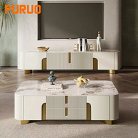 Meubles de maison de luxe PURUO table TV à cadre en métal armoire MDF rangement pierre frittée haut salon supports de télévision
