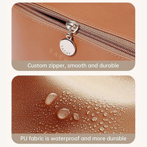Bolsa de Maquillaje de PU con Cierre y Compartimentos, Gran Capacidad, Impermeable, Multifuncional, Portátil, para Viajes - Product Image 4