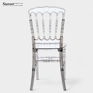 Chaise Napoléon élégante en résine transparente grise pour événements de mariage modernes et sièges de banquet de salle de bal d'hôtel de luxe - Product Image 4