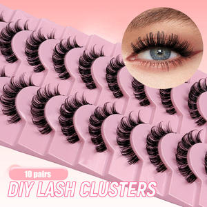 10 Paires Naturel Transparent Tige 3D Faux Vison Cils <span class=keywords><strong>Manga</strong></span> Cils Chaud Faux Cils Moelleux Doux Croix Cils Extension Maquillage - Product Image 2