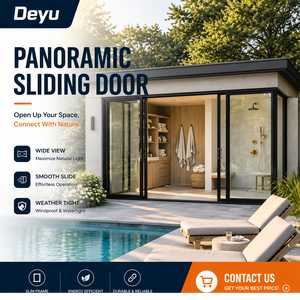 Porte <span class=keywords><strong>coulissante</strong></span> anti-ouragan DeYu ES138PD Series en alliage d'aluminium à double vitrage, verre trempé, isolation thermique, conforme aux normes - Product Image 1