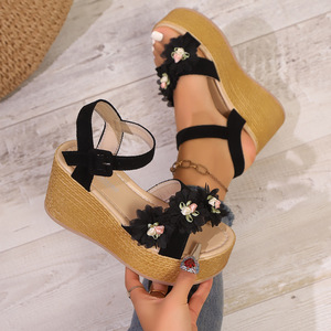Women Platform Summer New Floral Thick Sole Wedge <b>Sandals</b> Beach <b>Sandals</b> - Product Image 2