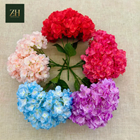 Buket Bunga Hydrangea Sutra Buatan 7 Tangkai dengan Batang Plastik untuk Dekorasi Pernikahan, Rumah, Hotel, dan Centerpiece