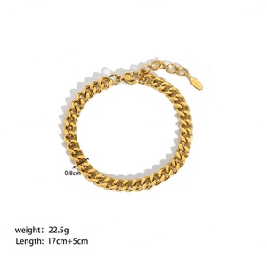 Wholesale Trendy Custom Luxury Anti Tarnish <b>Solid</b> 14k 18k Gold Stainless Steel <b>Braceletes</b> for Women - Product Image 6