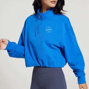 Sudadera con capucha de invierno de gran tamaño de lana con logotipo personalizado al por mayor, jersey verde, azul y amarillo, sudadera holgada con capucha en blanco para mujer - Product Image 5