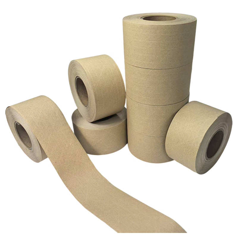 Custom Logo Printed Environmentally Friendly Kraft Paper Tear Tape Water Activated Self Adhesive Reinforce Kraft Paper Tape