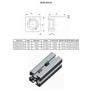 Nuts Supplier 2D26.AA.01 High Quality Low Price M5/m6/m8 Square Slotted Nut With Spring Leaf Made In China