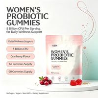 Gummies Probiotiques pour Femmes 5 Milliards de UFC Saveur Canneberge 60 Unités Sans Sucre Végétaliennes Supplément OEM